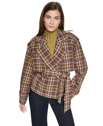 Dkny Jeans Women's Double Breasted Short Trench Jacket