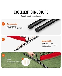 Vevor Barricade Backstop Net Ball Sports Barrier Softball Practice Net 16x10ft