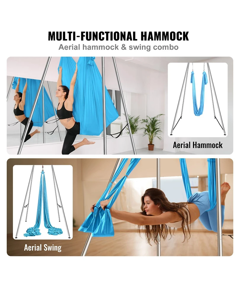Vevor Yoga Swing Stand Hammock Aerial Silk Kit 551.15 lbs Load Yoga Frame
