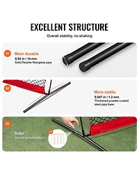 Vevor Barricade Backstop Net Ball Sports Barrier Softball Practice Net 20x10ft