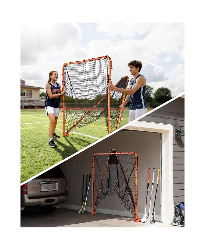 Vevor Lacrosse Goal Net Folding Backyard Lacrosse Training Equipment Steel