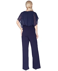 White Tie by Shani Women's Floral Applique Jumpsuit