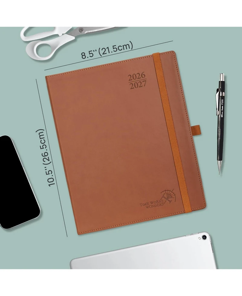 Gnuadz Pocket Planner 2026-2027 Academic Weekly Hourly Leather Cover