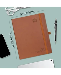 Gnuadz Pocket Planner 2026-2027 Academic Weekly Hourly Leather Cover