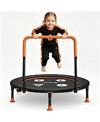 Bcan BT1 36" Toddler Trampoline, Astm Certified Foldable Kids Trampoline with Adjustable Handle, Indoor Outdoor Gift for 1-6 Years Old