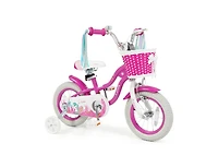Slickblue Kids Bike with Basket and Streamers, Adjustable Riding Bicycle
