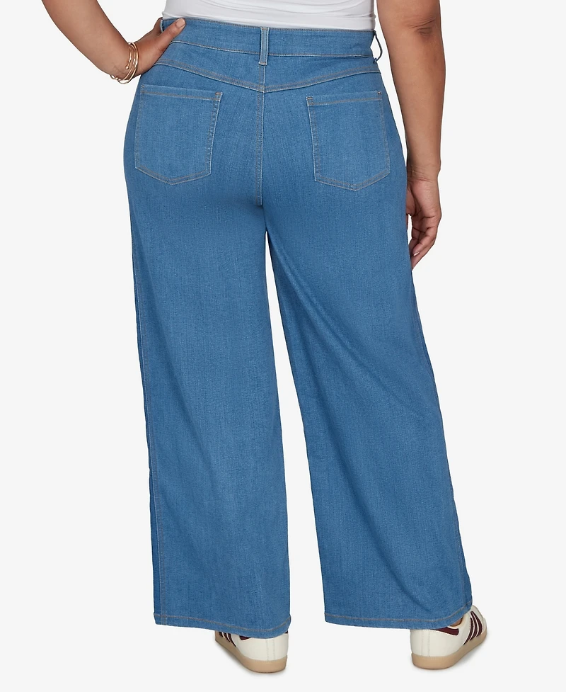 Ruby Rd. Plus Two-Tone Wide Leg Denim Jean
