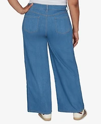 Ruby Rd. Plus Two-Tone Wide Leg Denim Jean