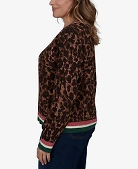 Ruby Rd. Plus Cheetah Print Knit Sweater