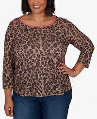 Ruby Rd. Plus Cheetah Print Knit Top