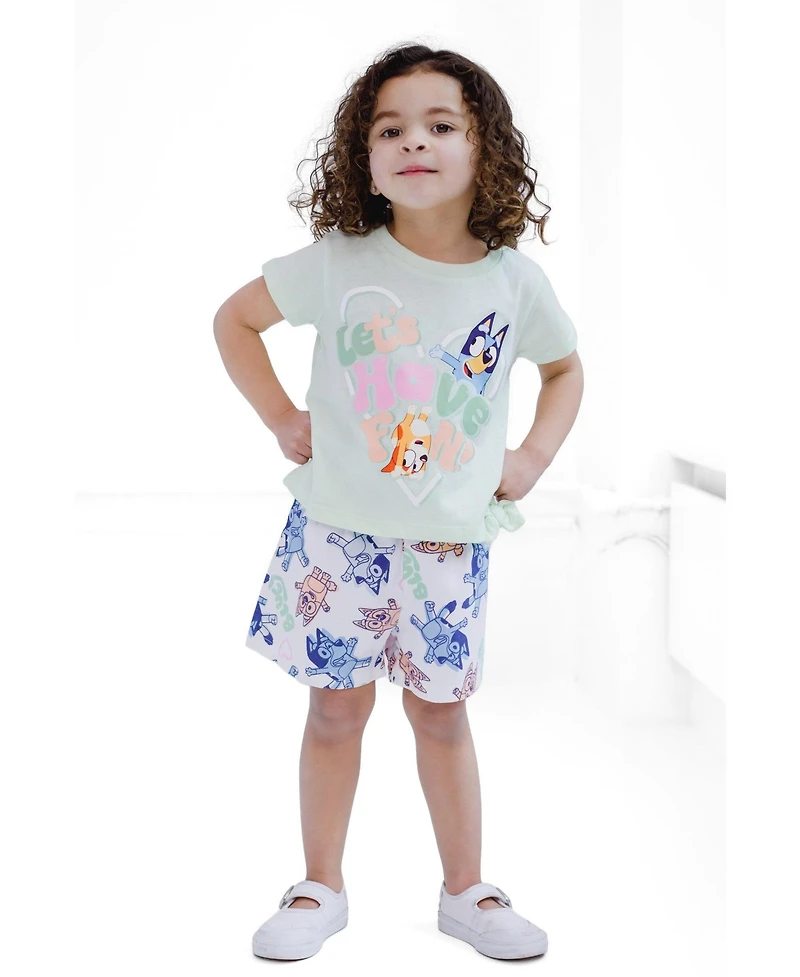 Bluey Girls' 5- 12 2-Piece T-Shirt and Shorts Set