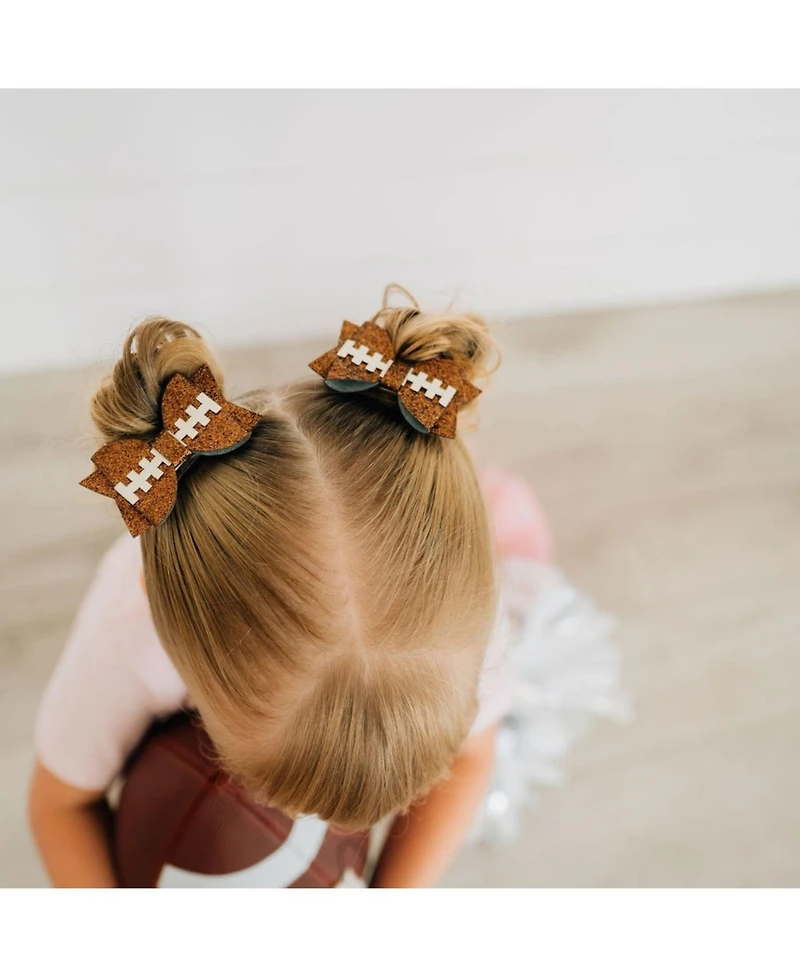 Sweet Wink Little and Big Girls Game Day Glitter Bow Clip Set
