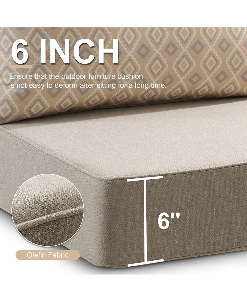 Pocassy 6" Thicker Outdoor Chair Cushion Set