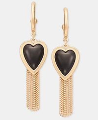 I.n.c. International Concepts Heart & Chain Tassel Charm Hoop Earrings, Macy's Exclusive
