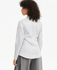 Bar Iii Women's Poplin Point-Collar Tie Shirt, Macy's Exclusive