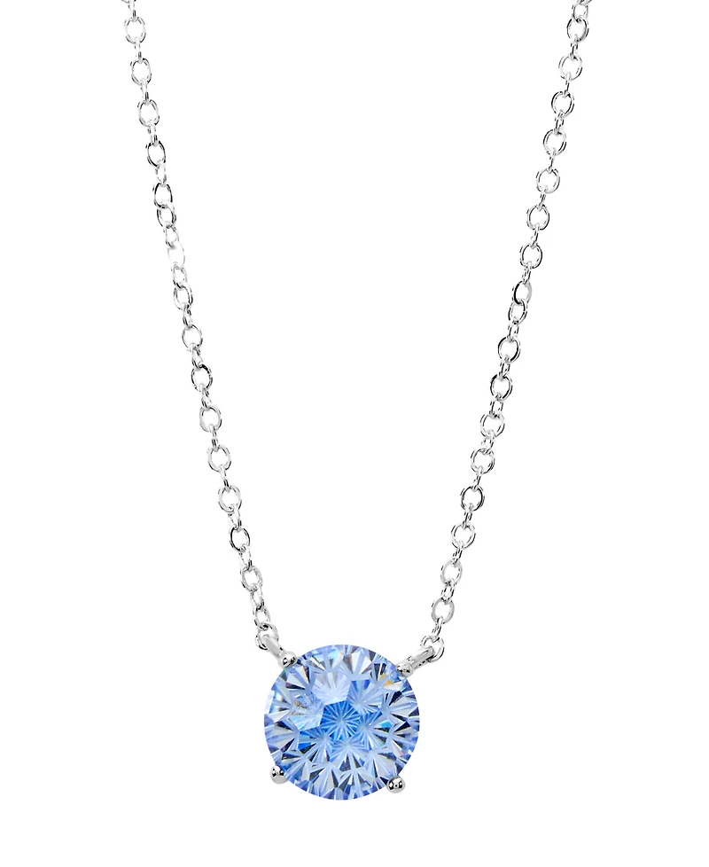 Macy's Sterling Silver Starlight Cubic Zirconia Solitaire Necklace