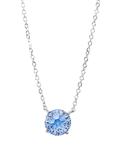 Macy's Sterling Silver Starlight Cubic Zirconia Solitaire Necklace