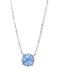 Macy's Sterling Silver Starlight Cubic Zirconia Solitaire Necklace