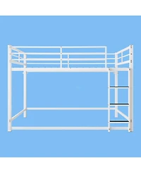 Streamdale Furniture Twin Over Twin Metal Bunk Bed with Ladder and Guardrail