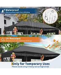 homfan 10'x20' Pop Up Canopy Tent with 5 Removable Sidewalls and Pe Windows, Waterproof, UV50, for Parties Events