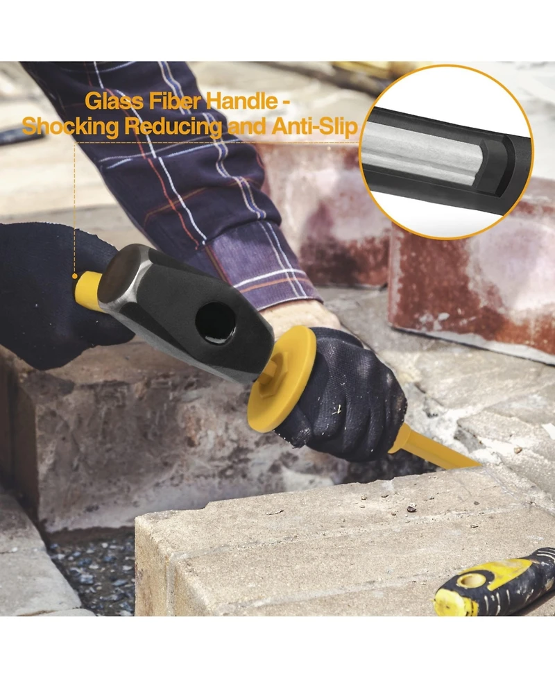 Xdovet Sledge Hammer Flat Chisel Hand Protection Masonry Drilling Anti-slip Handle