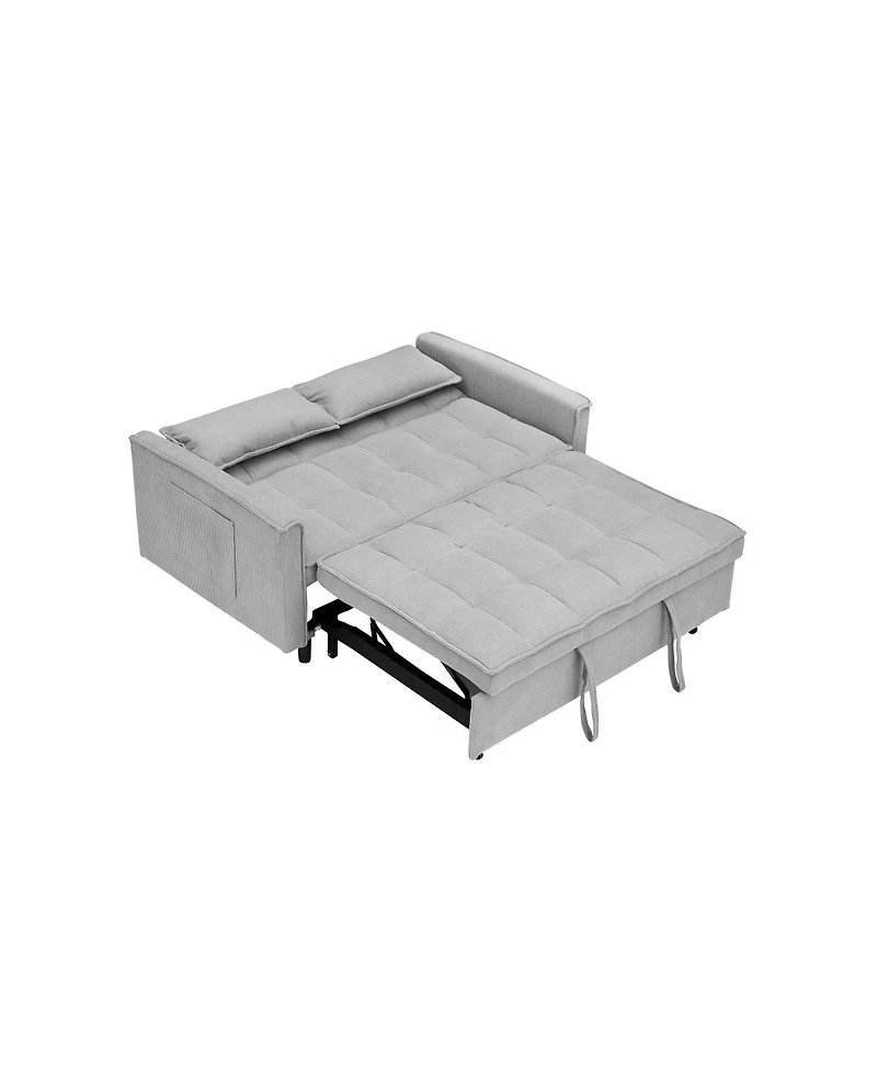 Streamdale Furniture Corduroy Modular Sleeper Sofa with Pull Out Bed
