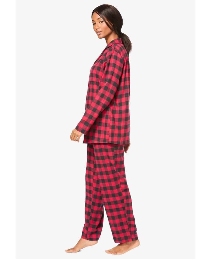 Dreams & Co. Plus Classic Flannel Pajama Set