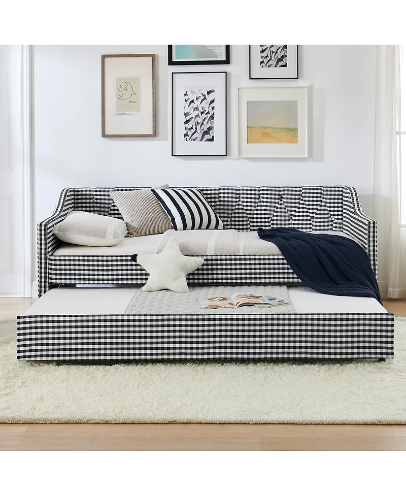 Streamdale Furniture Upholstered Twin Daybed with Trundle