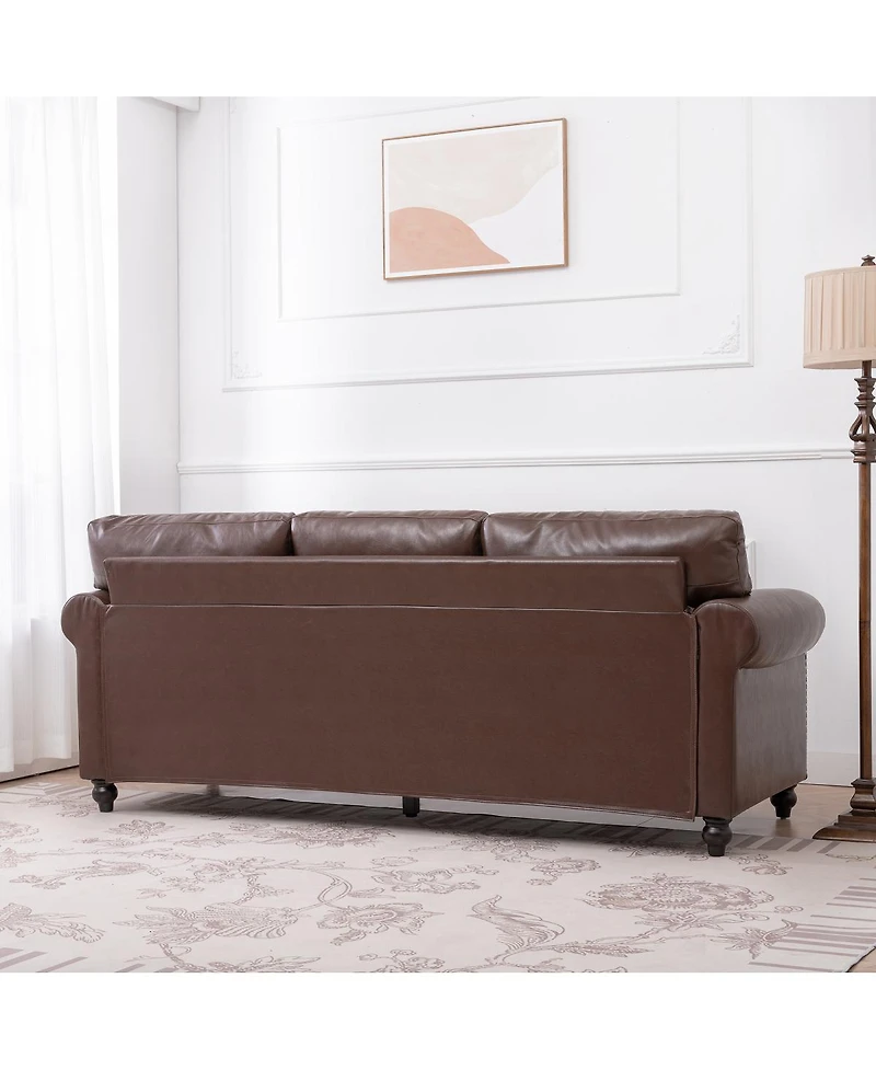 Streamdale Furniture Elegant Pine Wood Armchair with Nailhead Trim and Detachable Cushion