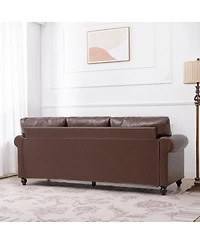 Streamdale Furniture Elegant Pine Wood Armchair with Nailhead Trim and Detachable Cushion