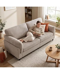 Streamdale Furniture 82.6" Mid-Century Modern Corduroy Loveseat Sofa