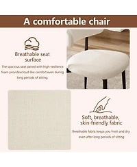 flynama Set of 2 Fabric Metal Dining Chairs, Farmhouse Style Rustic Chairs 250lb Capacity