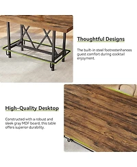 Tribesigns 63-Inch Industrial Bar Table with Metal Footrest, Counter Height Pub Table for Kitchen, Home Bar and Entertaining