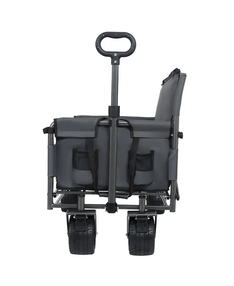 Streamdale Furniture 3-in-1 Convertible Folding Wagon Cart with Bench Seat - 500lbs Capacity