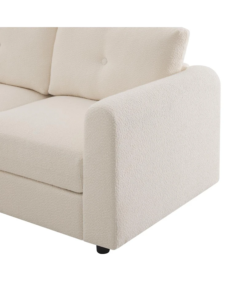 Streamdale Furniture 4-Piece Upholstered Curved Modular Sectional Sofa with Button Tufted Back