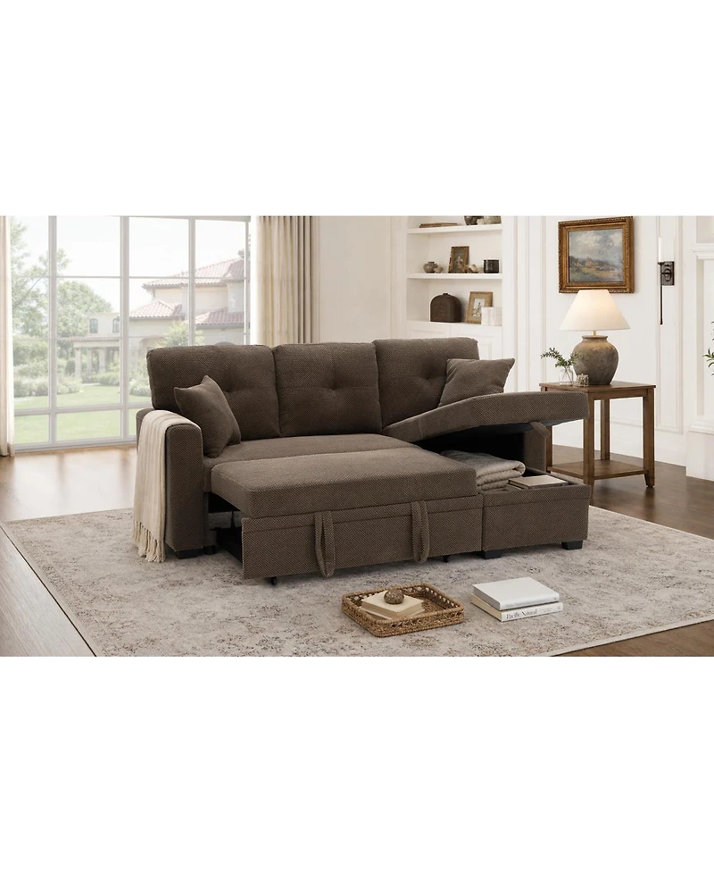 Streamdale Furniture Reversible Sectional Sleeper Sofa with Storage