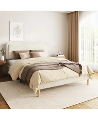 Streamdale Furniture Plush Upholstered Queen Platform Bed with Adjustable Headboard
