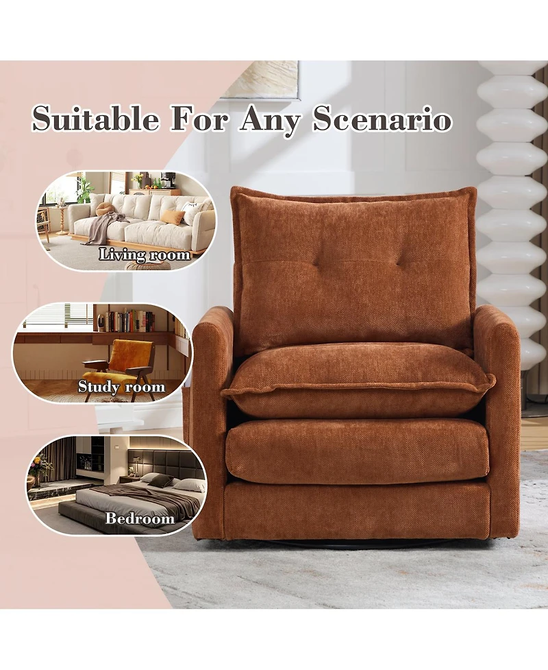Streamdale Furniture Mid-Century Modern Swivel Barrel Accent Chair