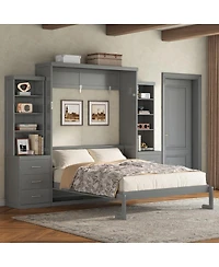 Streamdale Furniture Full Size Murphy Bed with Storage Shelves and Drawers