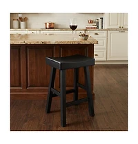 HomeRoots 25" Solid Wood Backless Counter Height Bar Chair