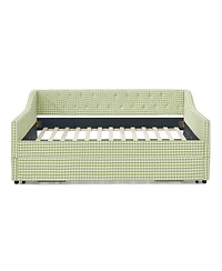 Streamdale Furniture Upholstered Full-Size Convertible Daybed with Trundle and Side Storage