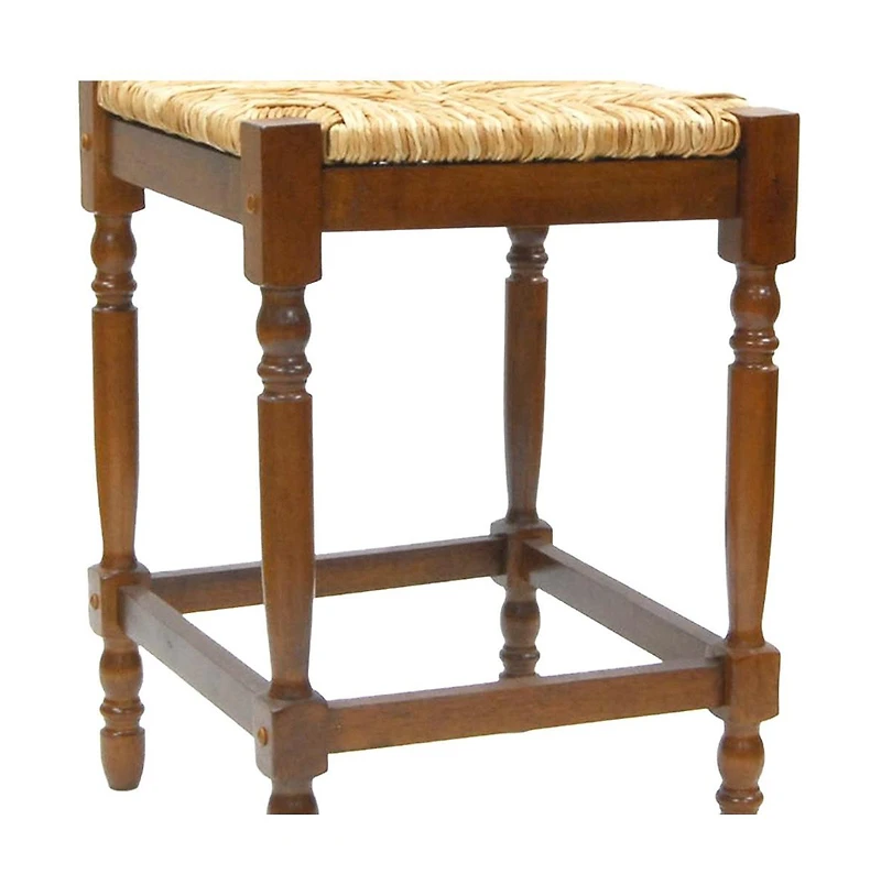 HomeRoots 24" Solid Wood Backless Counter Height Bar Chair