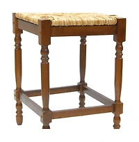 HomeRoots 24" Solid Wood Backless Counter Height Bar Chair