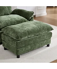 Streamdale Furniture 44.5" Modern Chenille Accent Chair with Ottoman