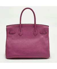 Pre-Owned HERMES women's Anemone Togo Leather Birkin 30 Bag with Hardware