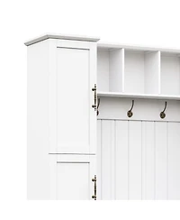 Streamdale Furniture Farmhouse Hall Tree with Storage Cabinets, Bench, and Coat Rack