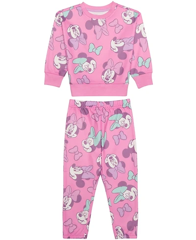 Epic Threads Toddler Girls' 12M-5T Minnie Mouse Print Sweatshirt and Joggers, 2-Piece Set