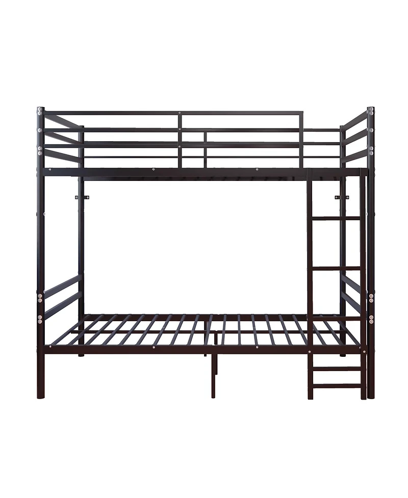 Streamdale Furniture Twin Over Twin Metal Bunk Bed with Flat Ladder
