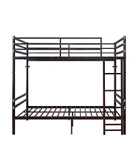 Streamdale Furniture Twin Over Twin Metal Bunk Bed with Flat Ladder