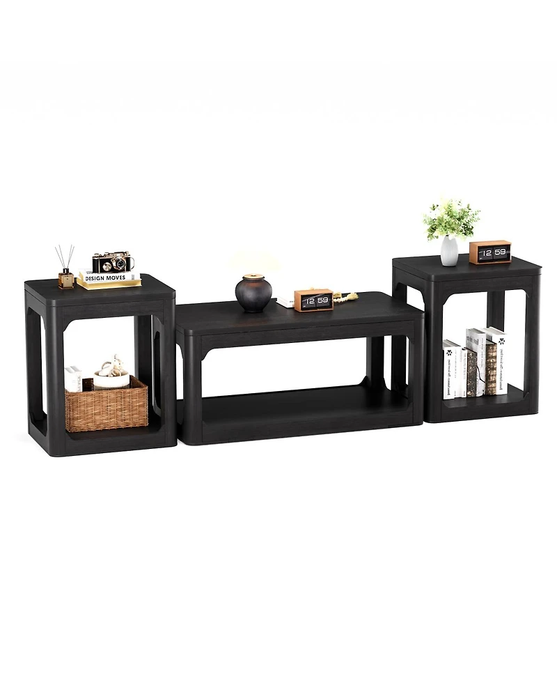 Streamdale Furniture 3-Piece Modern Coffee and Side Table Set with Storage